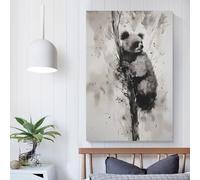 Koala Dessin à l'encre Poster Toile Art Mural Affiche Décorative Moderne Maison Impression Image Œuvres d'art Posters Art Impressions sur Toile 24x36 pouces (60x90 cm)