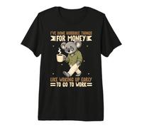 Koala drôle se réveille tôt pour Aller Travailler Sarcastique T-Shirt Haut de Gamme