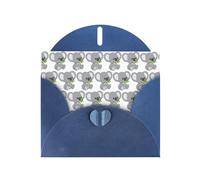 Koala Eat Leaf Carte de vœux vierge en papier nacré avec motifs uniques et enveloppes pour remerciement, invitations