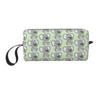 Koala eat Leaf Print Foam Padded Cosmetic Case Simple Organizer Pouch Lightweight Travel Bag for Space Saving