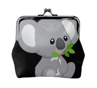 Koala Eat Portefeuille léger minimaliste avec impression feuille pour les trajets scolaires et professionnels, Noir , Taille unique, Pochette à monnaie