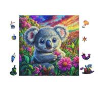 Koala in Arbre Fleuri 100 Pieces Casse-tête Adolescent en Voitureton Rigide Difficulté Moyenne Activité ÉduChative Cadeau Fête des Mères Haute Qualité Premium 28x28cm