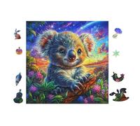Koala in Arbre Fleuri 100 Pieces Casse-tête pour Ado en Voitureton Haute Densité Épais Facile Débutant Jeu De Société Soirée Entre Amis Cadeau Fête des Pères 28x28cm