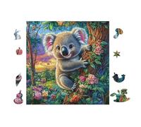 Koala in Jardin Fleuri 100 Pièces Puzzle Expert Confirmé en Carton Épais sans Déformation Très Difficile Motif Complexe Cadeau Fête des Pères Premium 28x28cm