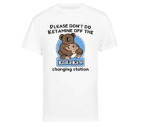 Koala Kare s'il Vous Plaît Ne Faites Pas De Kétamine T-Shirt Blanc Homme Tee Écologique Men White T-Shirt Eco-Friendly Tee