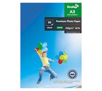 KOALA Lot de 50 feuilles de papier photo satiné pour imprimante à jet d'encre Canon HP Epson 250 g/m² Format A3 420 x 297 mm