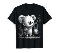 Koala mignon dessin animal tenant lanterne motif oeuvre d'art koala T-Shirt