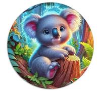 Koala Mignon Puzzle 1000 Pièces Rond Puzzle pour Adultes Animal de Forêt