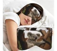 Koala mignon sur un arbre, Masque de sommeil pour la maison, les voyages et le travail posté, couvrant entièrement les yeux et bloquant la lumière