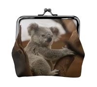 Koala Mignon sur Un Arbre,Porte-Monnaie en Cuir PU, Petit Portefeuille, Pochette à Monnaie avec Fermoir Baiser