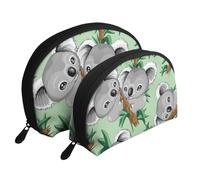 Koala Mignon, Trousse de Maquillage Coquille Femme Petit Porte-Monnaie Trousse de Toilette Trousse à cosmétiques 2 pièces