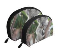 Koala Mignon, Trousse de Maquillage Coquille Femme Petit Porte-Monnaie Trousse de Toilette Trousse à cosmétiques 2 pièces