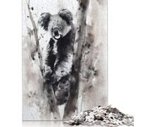 Koala on A Tree Ink Puzzle Imposible,desafío Para Adultos Entretenimiento Creativo 1000 Piezas Obra De Arte De Juego De Para Adultos Y Niños Mayores De 12 Años 1000pcs (75x50cm)