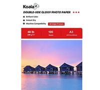 KOALA Papier Photo Double Face Brillant pour imprimante à Jet d'encre, A3, 180 g/m², 100 feuilles. Convient pour l'impression de Photos, Brochures, Certificats, Livrets, Flyers, Dépliants, Calendriers