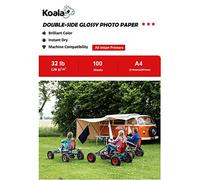 KOALA Papier Photo Double Face Brillant pour imprimante à Jet d'encre, A4, 120 g/m², 100 feuilles. Convient pour l'impression de Brochures, Certificats, Livrets, Flyers, Dépliants, Calendriers