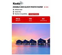 KOALA Papier Photo Double Face Brillant pour imprimante à Jet d'encre, A4, 180 g/m², 100 feuilles. Convient pour l'impression de Photos, Brochures, Certificats, Livrets, Flyers, Dépliants, Calendriers