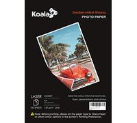 KOALA Papier Photo Double Face Brillant pour imprimante LASER, A4, 130 g/m², 100 feuilles. Convient pour l'impression de Photos, Brochures, Certificats, Livrets, Flyers, Dépliants, Calendriers, Cartes