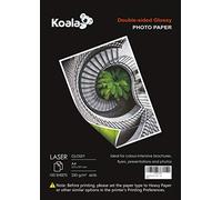 KOALA Papier Photo Double Face Brillant pour imprimante LASER, A4, 250 g/m², 100 feuilles. Convient pour l'impression de Photos, Brochures, Certificats, Livrets, Flyers, Dépliants, Calendriers, Cartes