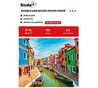 KOALA Papier Photo Double Face Mat pour imprimante à Jet d'encre, A4, 140 g/m², 100 feuilles. Convient pour l'impression de Photos, Brochures, Certificats, Livrets, Flyers, Dépliants, Calendriers
