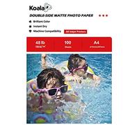KOALA Papier Photo Double Face Mat pour imprimante à Jet d'encre, A4, 180 g/m², 100 feuilles. Convient pour l'impression de Photos, Brochures, Certificats, Livrets, Flyers, Dépliants, Calendriers