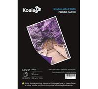KOALA Papier Photo Double Face Mat pour imprimante LASER, A3, 200 g/m², 100 feuilles. Convient pour l'impression de Photos, Brochures, Certificats, Livrets, Flyers, Dépliants, Calendriers, Cartes