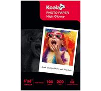 KOALA Papier photo jet d'encre brillant, 10x15 cm, 200 g/m², 100 feuilles, pour imprimante à jet d'encre Canon Hp Epson