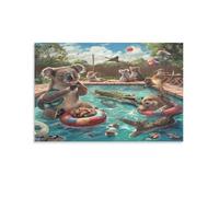 Koala Pool_party Salle de bain Impressions pour murs pour murs de maison Grande décoration murale 20 x 30 pouces (50 x 75 cm)