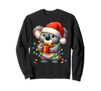 Koala Portant Un Chapeau de Père Noël Tenant Un Cadeau de Noël pour Amoureux Australien Sweatshirt
