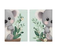 Koala - Porte-passeport de voyage avec emplacements pour cartes de crédit et fente d'embarquement pour voyage, carte d'identité familiale (20,3 x 13,7 cm)