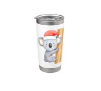 Koala Santa Hat Christmas Koala Bear Holiday Xmas Gobelet isotherme en acier inoxydable double paroi