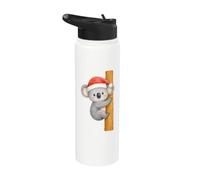 Koala Santa Hat Christmas Koala Bear Holiday Xmas Stainless Steel Insulated Water Bottle