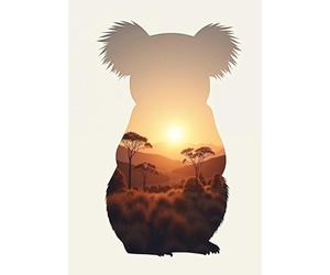 Koala Silhouette Notebook: Softcover, 240 Blank Pages, Glossy
