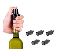 Koala Spain 20000157 Bouchons à Vide pour Bouteille de vin, Noir, Lot de 5