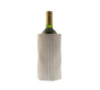 Koala Spain ECO-Refroidisseur de vin avec gel rapide refroidissement compartimenté, 4 couches anti-condensation, coton recyclé, rayures beige, velcro réglable, bouteille de vin ou champagne, cadeau