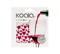 Koala Spain Feuilles Anti-Goutte Verseurs de vin Motif cœurs 76 mm