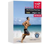 Koala Ultra Premium Lot de 100 feuilles de papier photo satiné semi-brillant pour imprimante à jet d'encre 12,7 x 17,8 cm