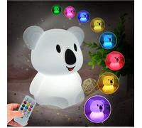 Koala Veilleuse LED enfants - lampe en silicone/lumière baby/lampe de chambre de bébé/lampe de lit - luminosité et couleur réglables