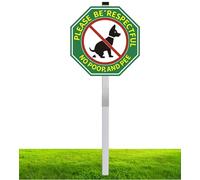 Koalaat Panneau « No Peeing No Pooping Dog », « No Dog Poop Pee » pour cour, 25,4 x 25,4 cm, panneau « Please Be Respectful » avec piquet de 71,1 cm de long, panneau en aluminium robuste, résistant à