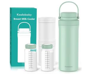 Koalababy Refroidisseur de lait maternel portable de 650 ml - Refroidissement 24 heures avec technologie Frost-Max, comprend 2 biberons pour le stockage du lait maternel, refroidisseur isotherme pour