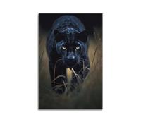 koanga Poster de la faune panthère noire féroce - Poster décoratif sur toile - Affiches et images d'art modernes pour chambre à coucher (60 x 90 cm)