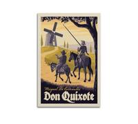 koanga Poster littéraire vintage Don Quichotte - Impression sur toile - Impression d'art moderne pour chambre à coucher - 40 x 60 cm
