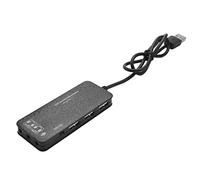 Koanhinn 3 Ports USB 2.0 Hub Externe 7.1 Carte Son Adaptateur pour Microphone Casque pour Pc Noir