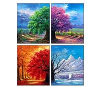 Koanhinn 4 pièces DIY Plein Rond Forets Peinture Croix Broderie Faire Soi-même, Sets Maison Murale Art Décoration Enfants Cadeaux