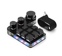 Koanhinn Clavier USB personnalisé Hot Swap Mini 9 touches 3 boutons Programme RVB 18 caractères Clavier mécanique Commutateur Rouge Avec Noir