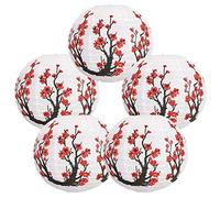 Koanhinn Lot de 12 lanternes en papier japonais/chinois Fleur Te avec fleur Lot de 5, rouge