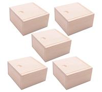 Koanhinn Lot de 5 petites boîtes de rangement simples pour - Cadeau - Couleur bois