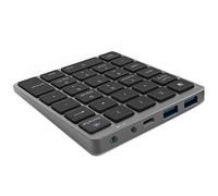 Koanhinn N970 Bloc de chiffres Bluetooth sans avec hub USB Dual Plus de fonctions Mini pavé numérique pour livre, posture, tâches Noir