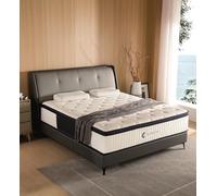 KOANTTI CertiPUR-US Matelas hybride de 25,4 cm avec mousse à mémoire de forme et ressort ensaché individuel pour un soutien des bords, soulagement de la pression, matelas à fermeté moyenne, blanc