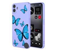 KOARWVC Coque de téléphone pour Nothing CMF Phone 1, motif papillon mignon, coque de protection en TPU souple pour Nothing CMF Phone 1, papillon violet