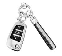 Koaudb Coque complète pour clé de voiture Audi avec cordon porte-clés, 3 boutons en TPU souple pour clé de voiture Audi A1 A3 A4 A6 A8 Quattro Q2 Q3 Q7 S3 S6 RS3 RS6 R8 TT TTS (CL-Ad-3-S)